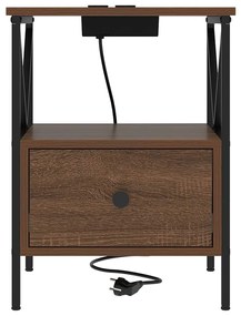 Éjjeliszekrény 2 pcs barna tölgy 41.5 x 40.5 x 55 cm Faanyag