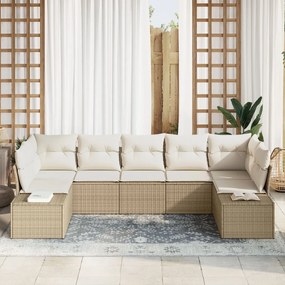 Kerti Kanapé Szett 7 pcs bézs és krémszínű 289 x 154 x 85 cm