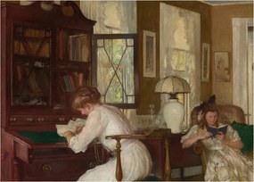 Üveg kép - Edmund Tarbell, Josephine and Mercie, reprodukciók (70x50 cm)