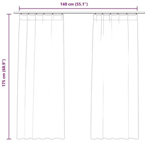 2 db fekete bársony sötétítőfüggöny kampókkal 140 x 175 cm
