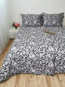 Pamut lepedők Ornament szürke TiaHome - 1x Párna 90x70cm, 1x Paplan 140x200cm