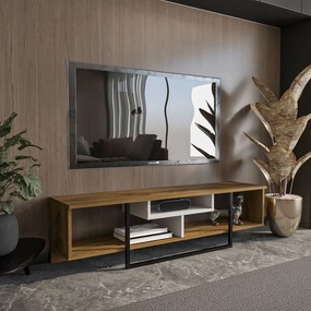 Asal TV-állvány, tölgy-fehér, 149,4 cm