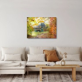 Egy tó képe (üvegen) (70x50 cm)
