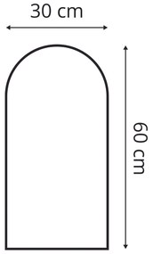 Bársony kárpitozott panel - Íves - 30x60cm Szín: Krém