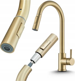 Konyhai Csaptelep Kihúzható Kivonattal Arany Konyhai csaptelep