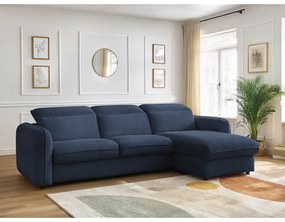 Sötétkék kinyitható sarokkanapé (variálható) Achille – Bobochic Paris