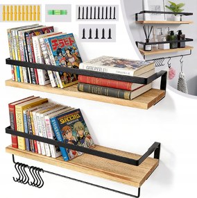 2 Db Fűszertartó Állvány, Falra Szerelhető Konyhai Törölközőtartóval,akasztós Könyvespolc