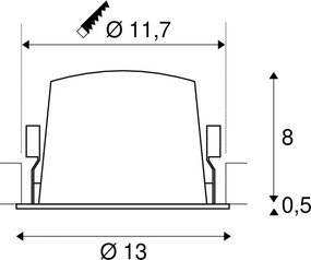 SLV 1003926 NUMINOS DL L Fürdőszobai Beépíthető Lámpa Fehér LED IP44
