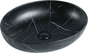 Mexen Orsola 52 x 39 cm-es pultra szerelhető mosdó, fekete kő - 21365271