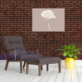 Üveg kép - Bézs színű levelek N⁰3 (70x50 cm)