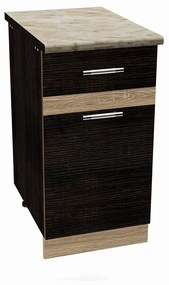 Salandra Elemes konyha 1 ajtós és fiókos alsószekrény DARK SONOMA 40 x 80 x 60 cm