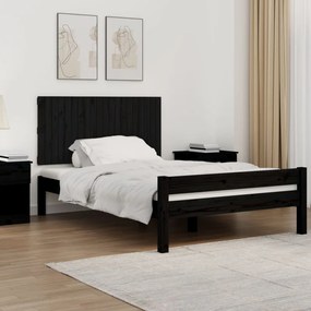 fekete tömör fenyőfa fali fejtámla 127,5 x 3 x 60 cm