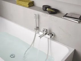 Grohe Lineare egykaros kádtöltő- és zuhanycsap fix falitartós zuhany garnitúrával komplett