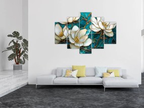 Kép - Ólomüveg magnóliával (150x105 cm)