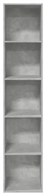 betonszürke szerelt fa könyvespolc 40 x 30 x 189 cm
