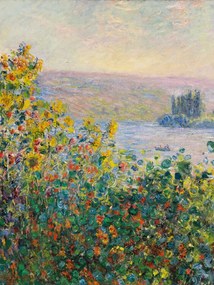 Reprodukció Flower Beds in Vétheuil (1881), Claude Monet