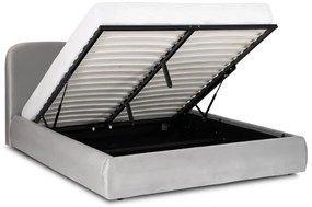 Kárpitozott Franciaágy Szürke Színben Ágynemütartóval. 160x200 BRISTOL