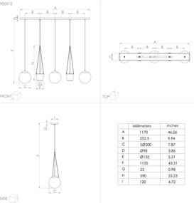 Eglo 900512 - Csillár zsinóron RONDO 3xE27/40W/230V