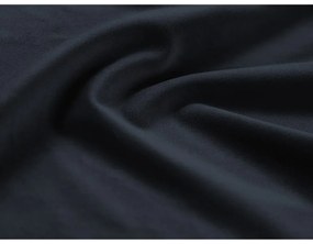 Sötétkék bársony kinyitható tárolóhelyes sarokkanapé (bal oldali-L alakú) Kyoto – Cosmopolitan Design