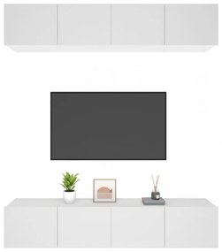 4 db fehér szerelt fa TV-szekrény 80 x 30 x 30 cm