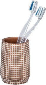 Wenko fürdőszobai bögre 10 cm polisztirol barna kockás