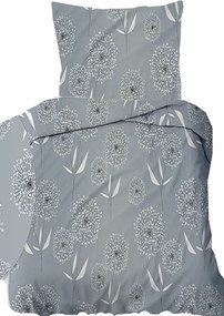 Krepp ágyneműhuzat 140x200+70x90cm Pitypang fehér szürke alapon