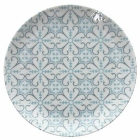 Tognana Desszertes tányér, Aura Blu, 20 cm Ø, porcelán, fehér/kék