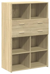 sonoma tölgy színű szerelt fa magasszekrény 80 x 42,5 x 124 cm