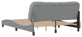 világosszürke szövet ágykeret matrac nélkül Hvar 160 x 200 cm