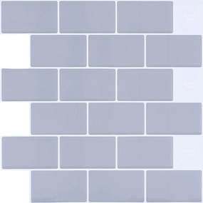 3D Öntapadós Pvc Fali Csempe Matricák 30,5x30,5 cm 10 db Szürke