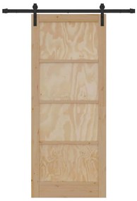 Csúszóajtó Természetes és fekete 86 x 211 cm