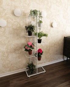 Fém állvány a virágokra, fehér, BAMIR TYP 2