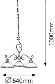 Rabalux 2753 - Csillár ELISETT 3xE27/60W/230V