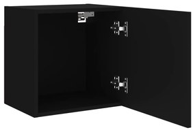 2 db fekete szerelt fa fali TV-szekrény 40,5 x 30 x 40 cm