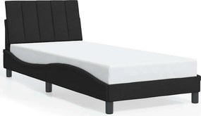 vidaXL fekete bársony ágykeret matrac nélkül Hanko 90x200 cm