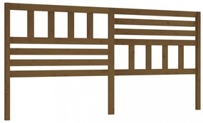 mézbarna tömör fenyőfa ágyfejtámla 206 x 4 x 100 cm