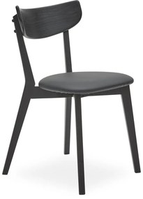 Noak design szék, fekete műbőr, fekete tölgy láb