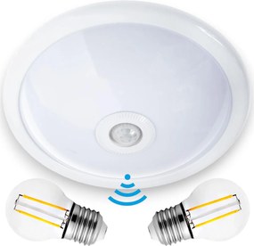 20W-OS Led Lámpa Mozgás- És Szürkületérzékelővel Mennyezeti Lámpa Pir E27