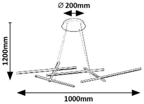 Rabalux 72369 - LED Dimmelhető csillár zsinóron SEVERINE LED/40W/230V 3000-6500K + távirányító