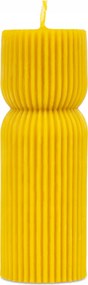 Méhviasz gyertya Barázdált henger 15,5 cm 100% Méhviasz Kézzel készített