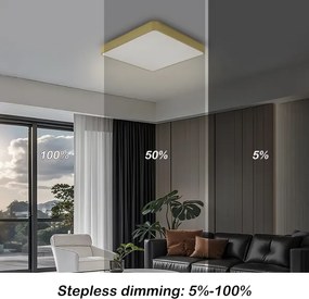 Brilagi-LED dimmelhető mennyezeti lámpa POOL LED/36W/230V 3000-6000K 40x40 cm arany+távirányító