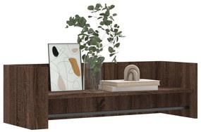 barna tölgy színű szerelt fa fali polc 100 x 35 x 30,5 cm