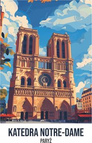 Poszter 68x101cm Notre-Dame székesegyház