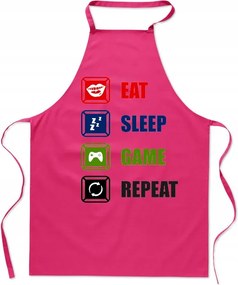 Konyhai kötény Eat Sleep Game Repeat