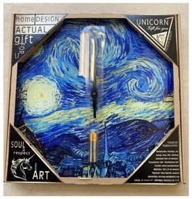 Üveg falióra szögletes 30x30cm, Van Gogh: Csillagos éj