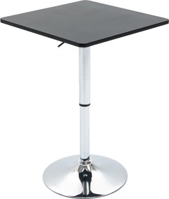 HOMCOM Magasságban Állítható Bárasztal Forgatható Asztallappal, Csúszásmentes Konyhai Asztal Nappalihoz, Étkezőhöz, Fekete, 60 x 60 x 69-93 cm | Aosom
