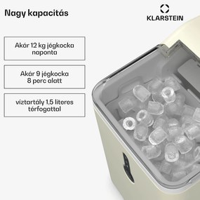 Klarstein ChillOut jégkocka készítő, 12 kg/nap, 9 jégkocka 8 perc alatt, 120 W, víztartály