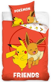 Carbotex baba ágynemű Pokémon Eevee és Pikachu,140 x 200 cm, 70 x 90 cm, 140 x 200 cm, 70 x 90 cm