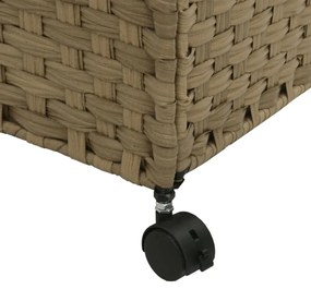 polyrattan szennyeskosár kerekekkel 60x35x60,5 cm