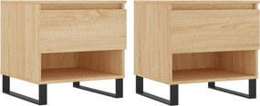 vidaXL 2 db sonoma tölgy szerelt fa dohányzóasztal 50x46x50 cm